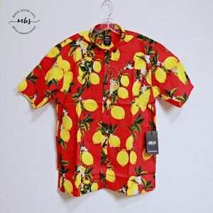 NWT Publish Ezar Floral Lemon Beach Hawaiian Button Down Shirt Multicolors XL
